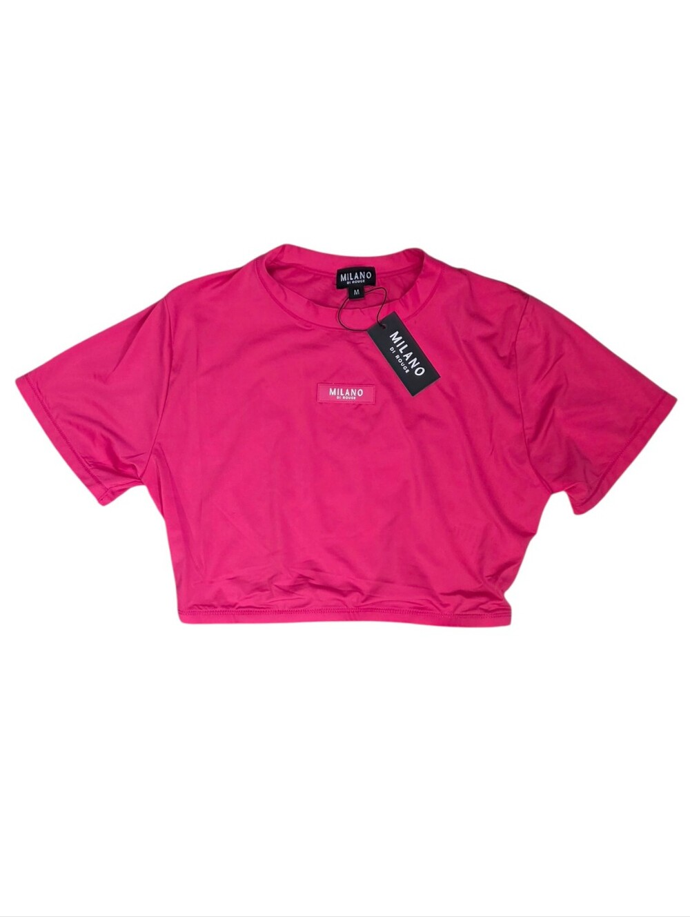 Milano Di Rouge Hot Pink Chelsea Cropped Tee Casual Size Medium NWT